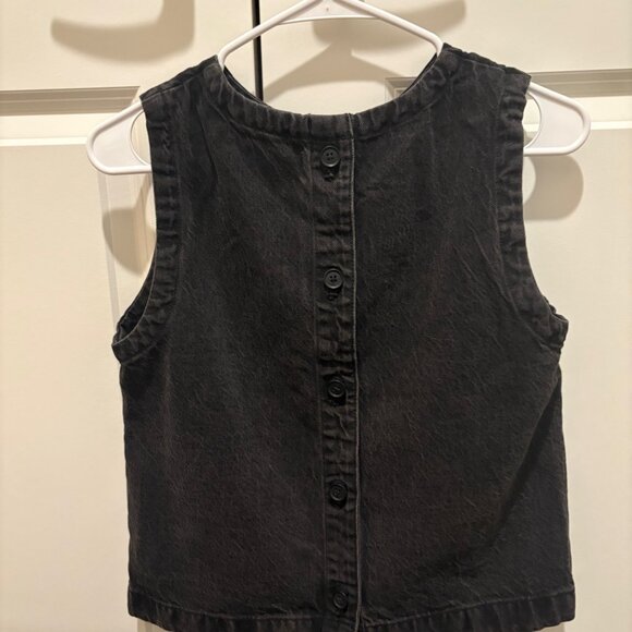 Black Denim Sleeveless Top - Small - Abercrombie & Fitch - Picture 2 of 3